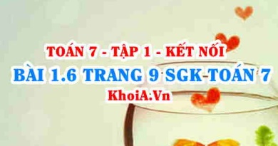 Bài 1.6 trang 9 SGK Toán 7 tập 1 Kết nối tri thức